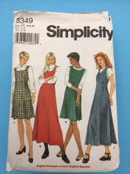 8349 SIMPLICITY SLEEVELESS FIT AND FLARE JUMPER LENGTHS PATTERN 6-10; 12-16 UNCUT